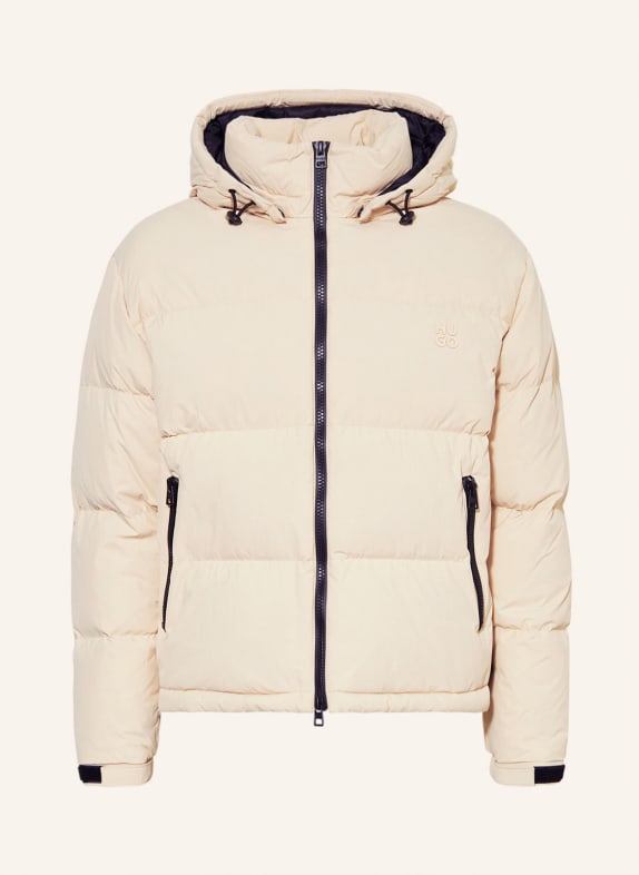 HUGO Down jacket BIRONTO with removable hood BEIGE