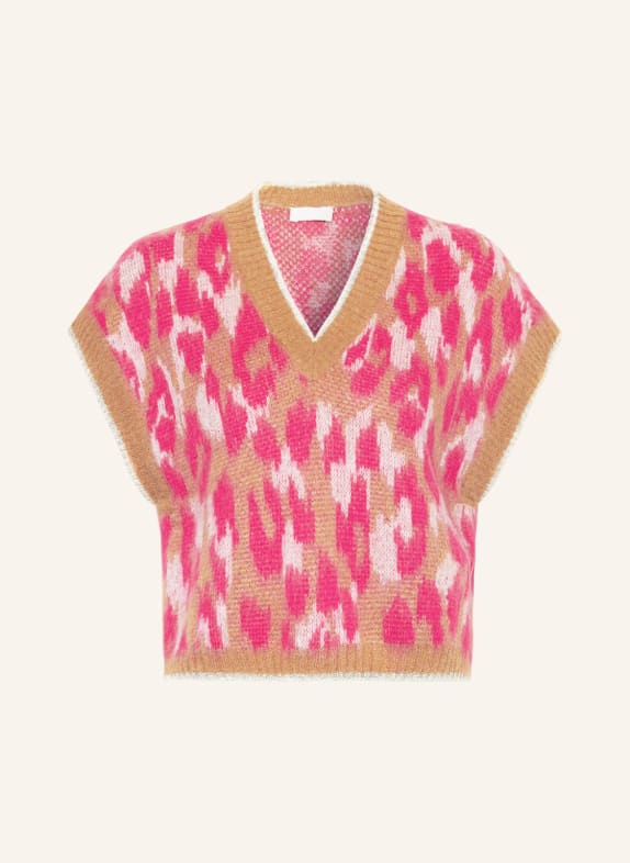 LIU JO Sweater vest with alpaca PINK/ BEIGE/ LIGHT PINK
