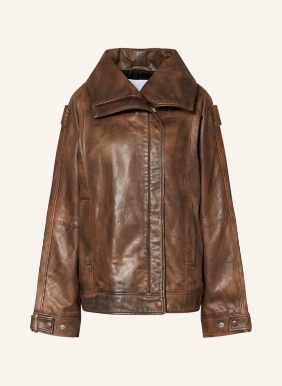 REMAIN BIRGER CHRISTENSEN Oversized-Lederjacke BRAUN