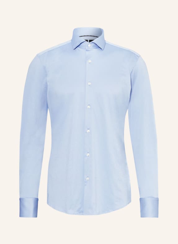 BOSS Piqué shirt HANK slim fit LIGHT BLUE