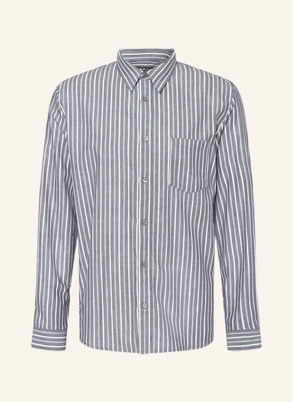 A.P.C. Shirt CLEMENT comfort fit BLUE/ WHITE