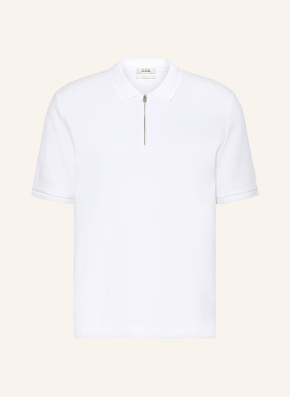 COS Piqué polo shirt regular fit WHITE