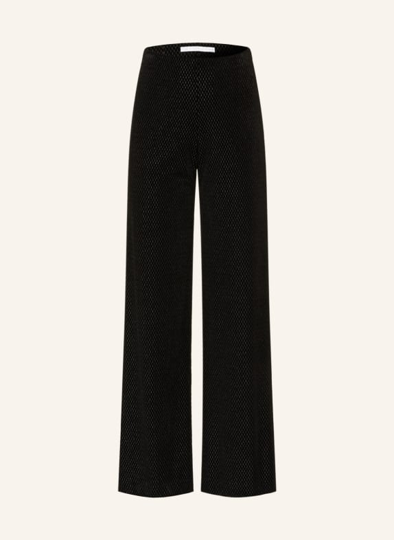 RAFFAELLO ROSSI Wide leg trousers ELAINE made of velvet with glitter thread BLACK
