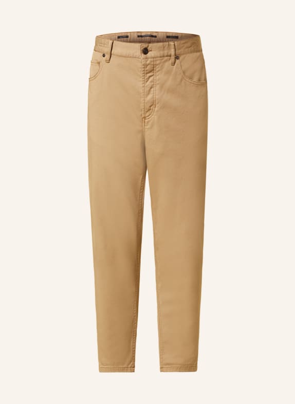 ALBERTO Trousers JIVE-C comfort fit with cropped leg length LIGHT BROWN