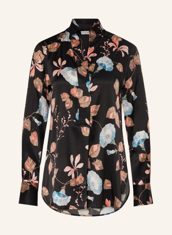 dea kudibal Blusenshirt NATE aus Seide SCHWARZ/ LACHS/ HELLBLAU
