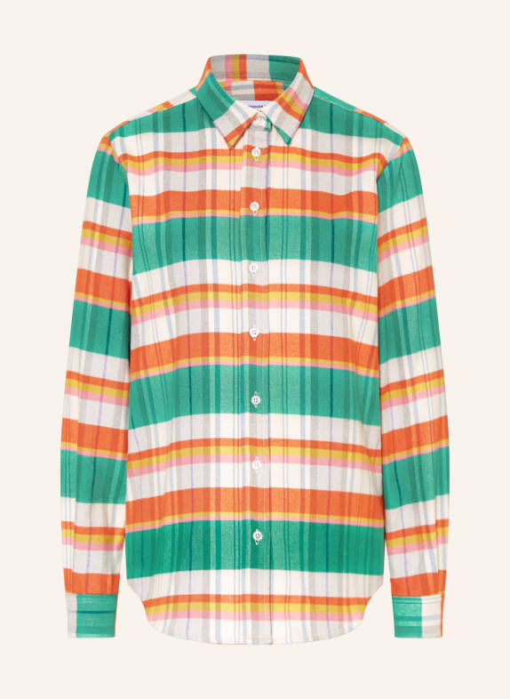 rossana diva Shirt blouse in flannel GREEN/ ORANGE/ ECRU