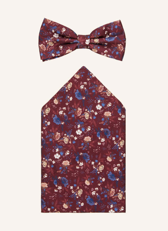 Prince BOWTIE Set: Bow tie and pocket square DARK RED