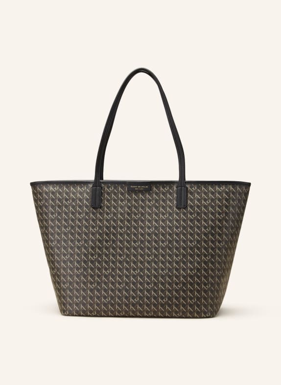 TORY BURCH Shopper PERRY mit Pouch SCHWARZ/ BRAUN/ HELLGRAU