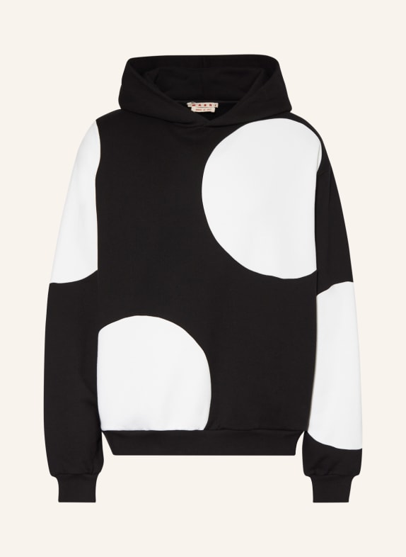 MARNI Oversized hoodie BLACK/ WHITE