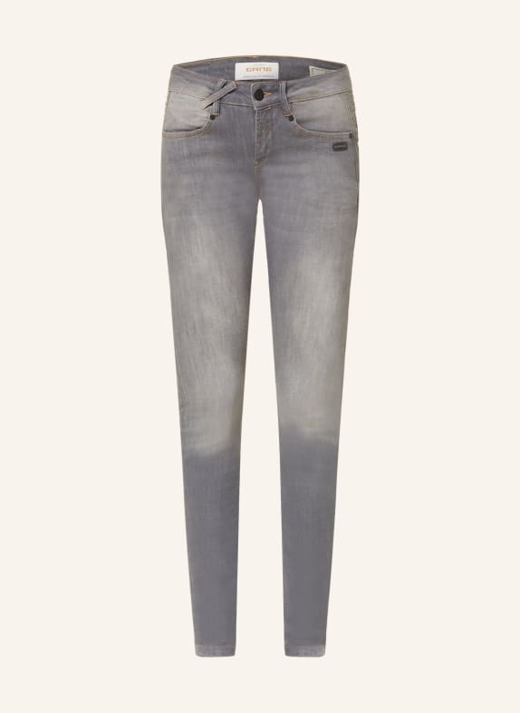 GANG Skinny Jeans NELE with decorative gems 7996 stared grey washed