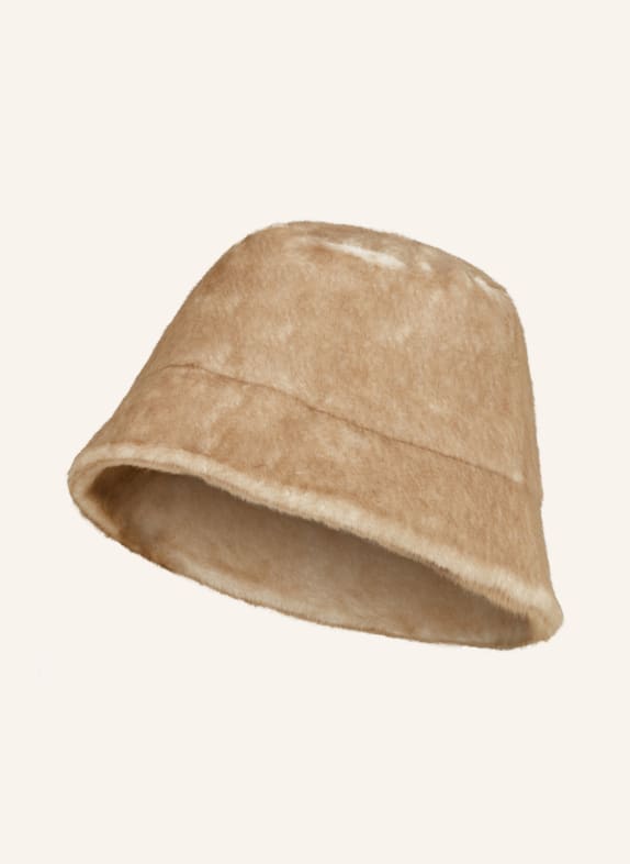 MRS & HUGS Klobouk Bucket Hat z umělé kožešiny BÉŽOVÁ