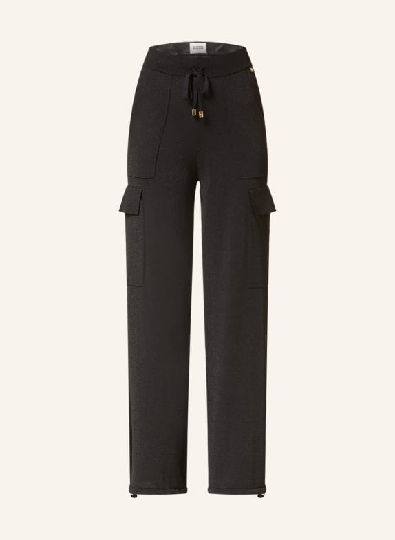 PINKO Knit trousers in jogger style with glitter thread BLACK