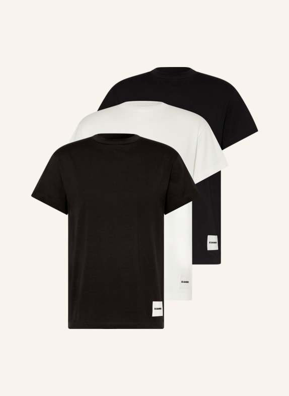 JIL SANDER 3er-Pack T-Shirts SCHWARZ/ DUNKELBLAU/ WEISS