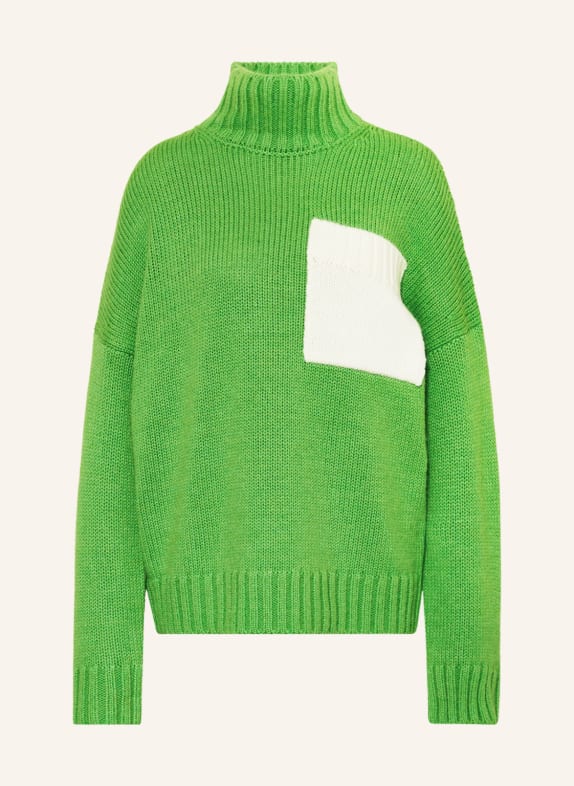 JW ANDERSON Oversized sweater LIGHT GREEN/ ECRU