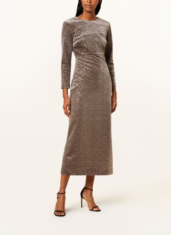 PESERICO Cocktail dress with 3/4 sleeves and sequins