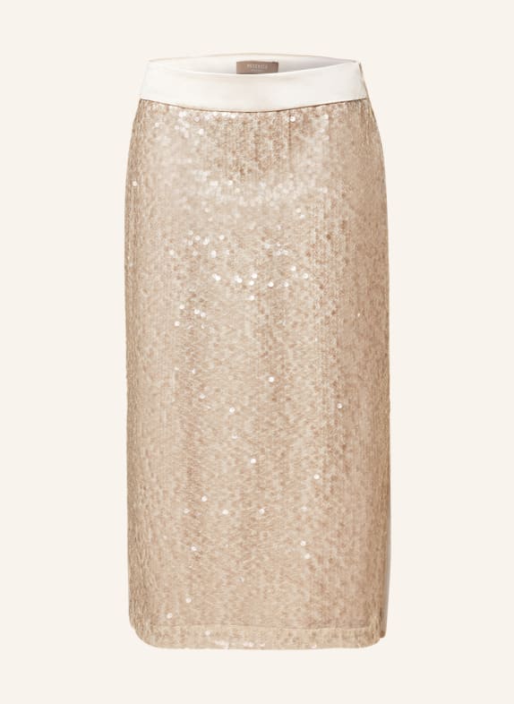 PESERICO Skirt with sequins BEIGE