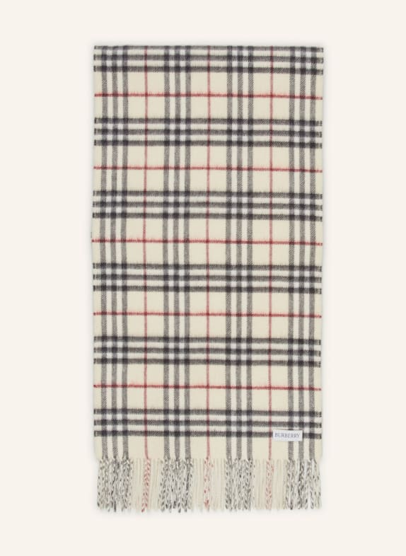BURBERRY Cashmere scarf BEIGE/ BLACK/ DARK RED