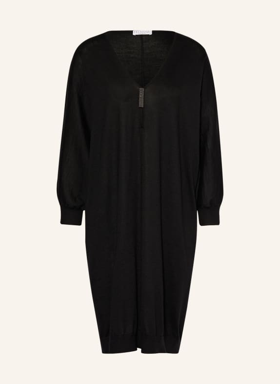 BRUNELLO CUCINELLI Cashmere knit dress BLACK