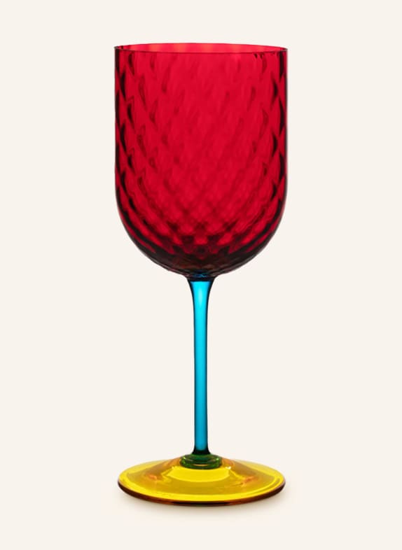 DOLCE & GABBANA CASA Wine glass CARRETTO DARK RED/ BLUE/ YELLOW