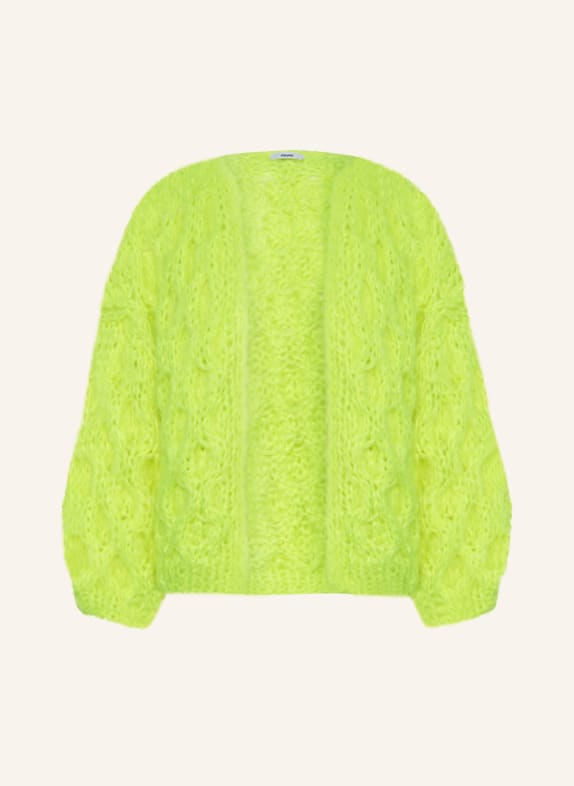 MAIAMI Knit cardigan made of mohair NEON YELLOW