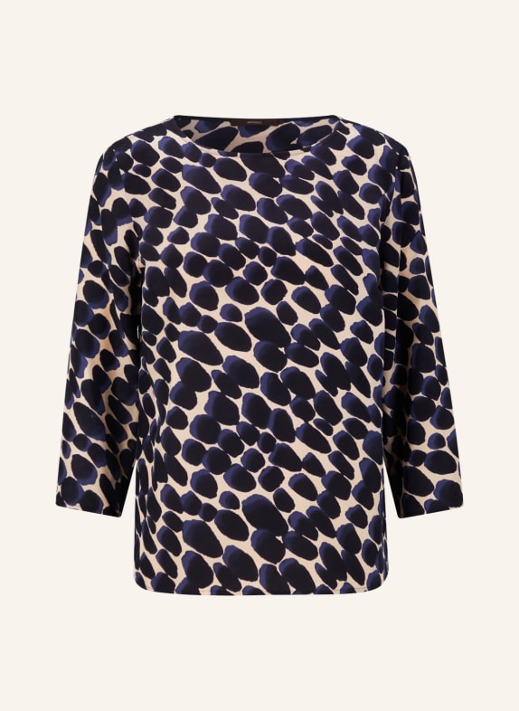 windsor. Shirt blouse with 3/4 sleeves and silk DARK BLUE/ CREAM