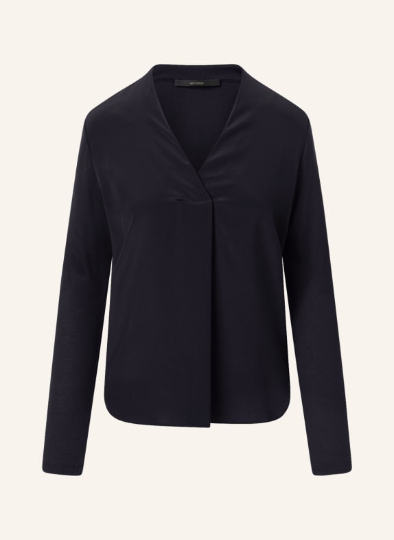 windsor. Shirt blouse in mixed materials with silk DARK BLUE