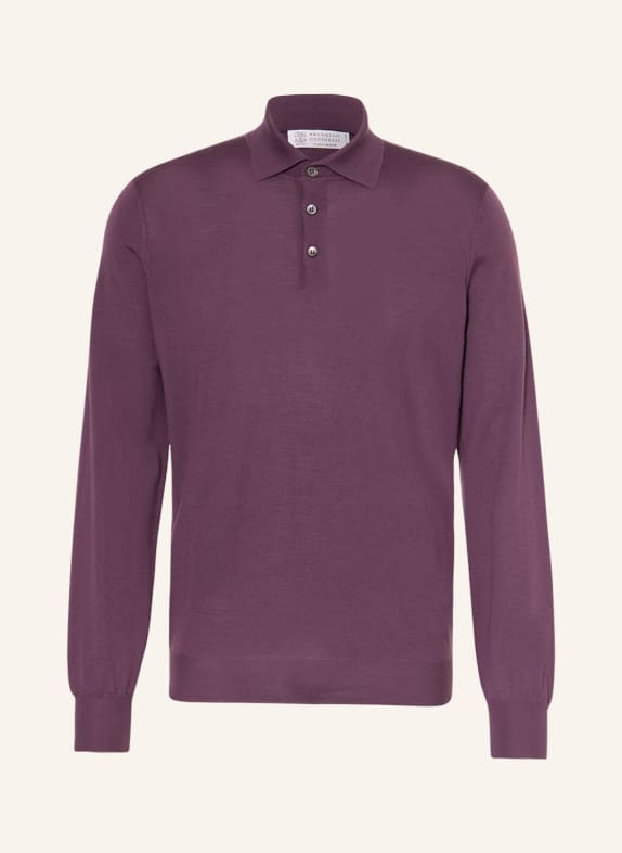 BRUNELLO CUCINELLI Koszulka polo z dzianiny FIOLETOWY