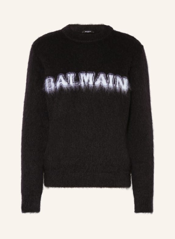 BALMAIN Pullover SCHWARZ/ WEISS