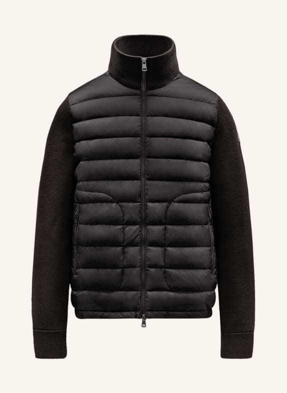 MONCLER Down jacket in mixed materials BLACK