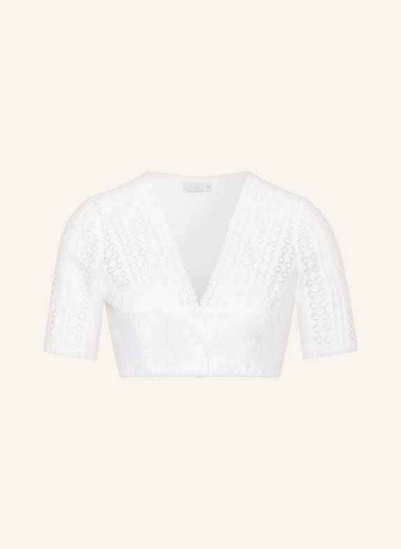 WALDORFF Dirndl blouse with crochet lace WHITE