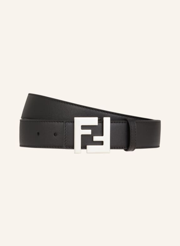 FENDI Reversible leather belt BLACK/ GRAY/ DARK GRAY