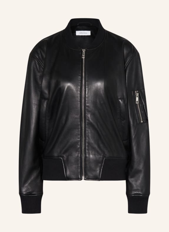 darling harbour Leather jacket BLACK