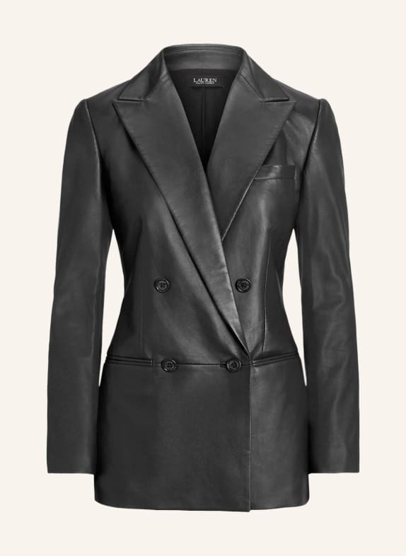 LAUREN RALPH LAUREN Lederblazer SCHWARZ