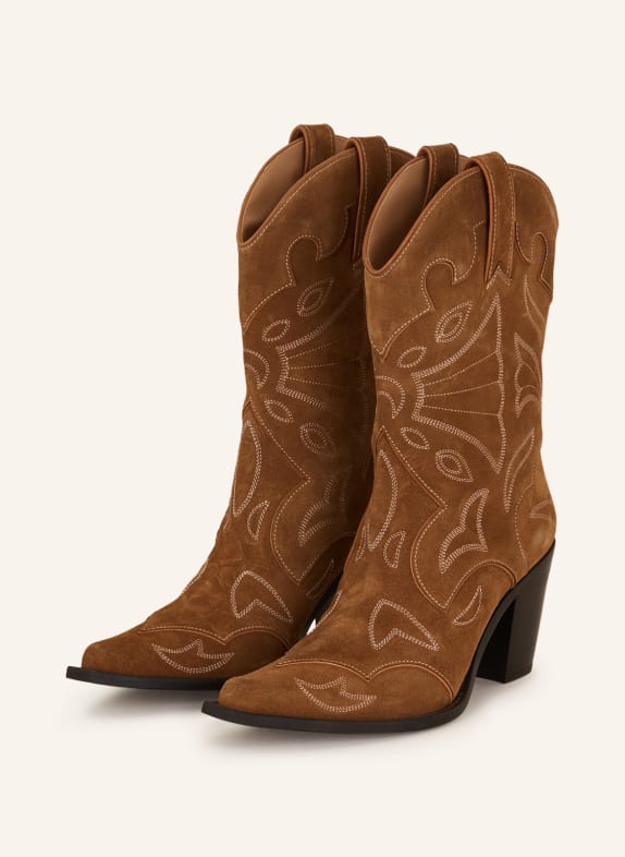 FREE LANCE Cowboy Boots ANDREA 80 COGNAC/ WEISS