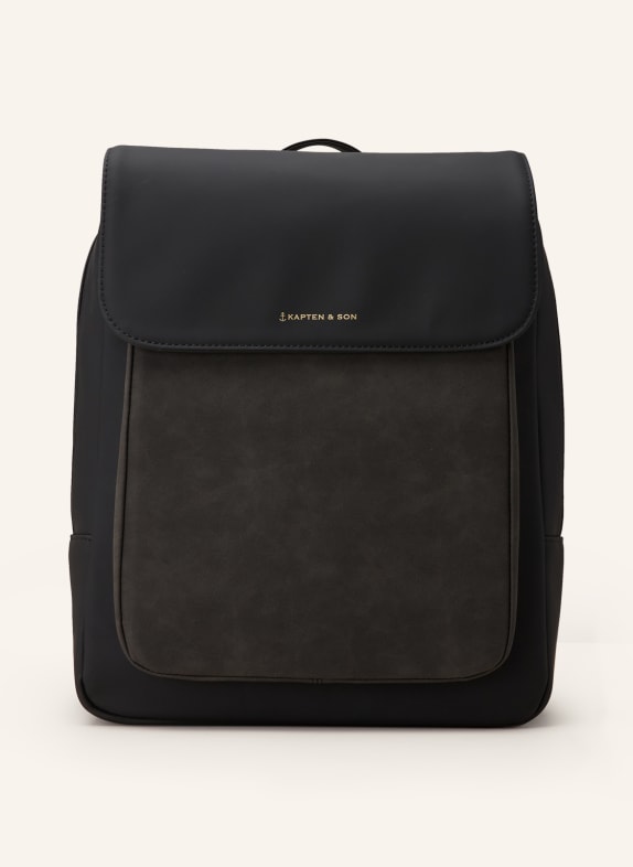 KAPTEN & SON Backpack TROMSO 9 l with laptop compartment BLACK/ DARK GRAY