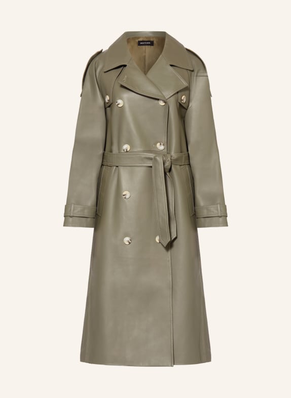 MEOTINE Leather trench coat BOBBY OLIVE