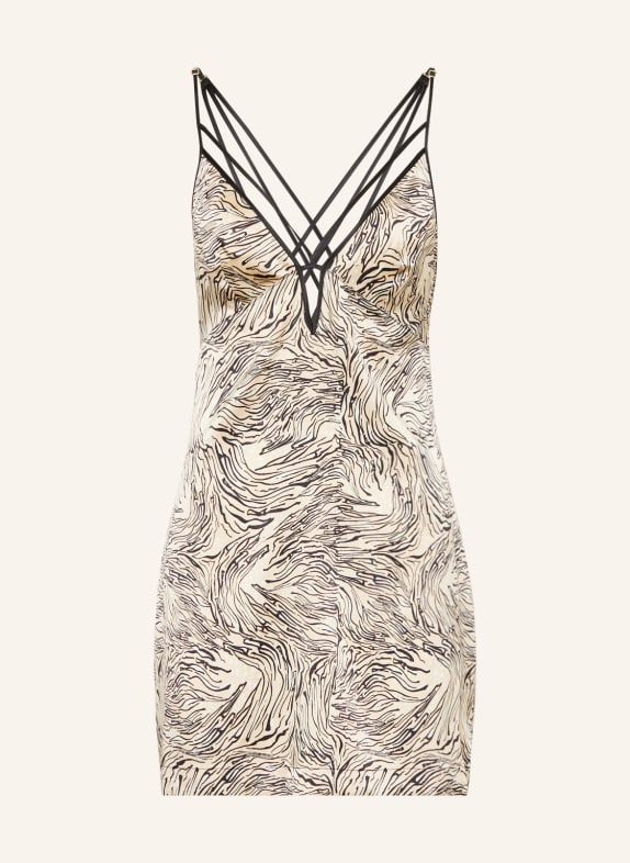 Aubade Negligé SMOCKY NIGHT aus Seide BEIGE/ CREME/ SCHWARZ