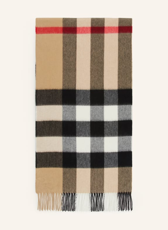 BURBERRY Cashmere scarf BLACK/ BEIGE