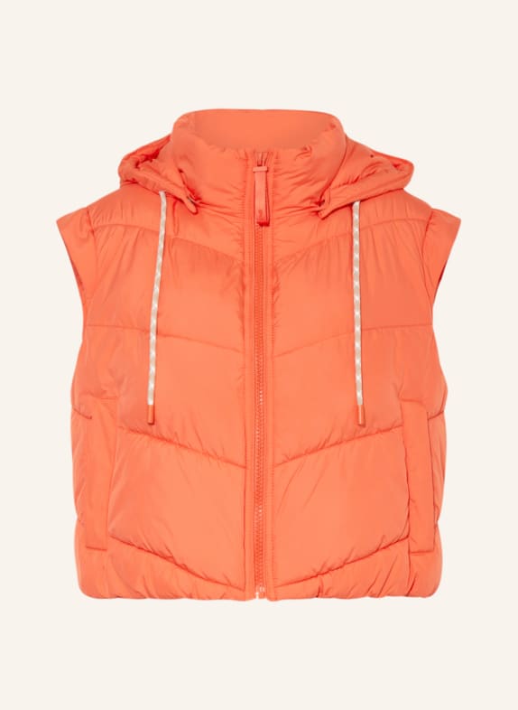 comma casual identity Quilted vest with removable hood ORANGE
