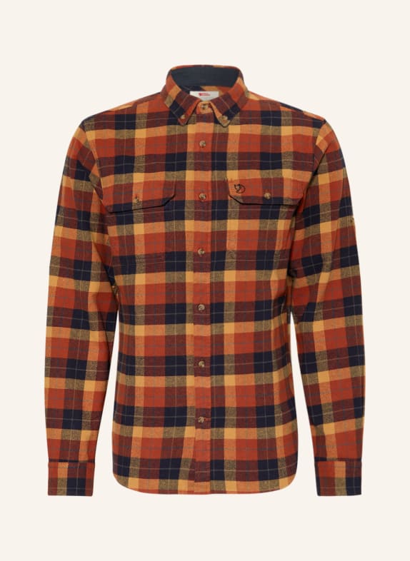 FJÄLLRÄVEN Flanellhemd SINGI Regular Fit DUNKELORANGE/ DUNKELBLAU/ DUNKELGELB