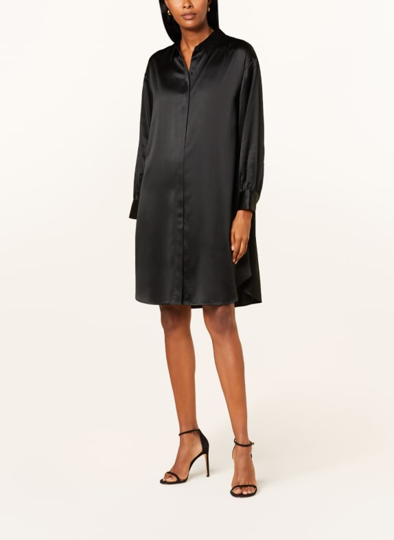 (THE MERCER) N.Y. Shirt dress in silk BLACK