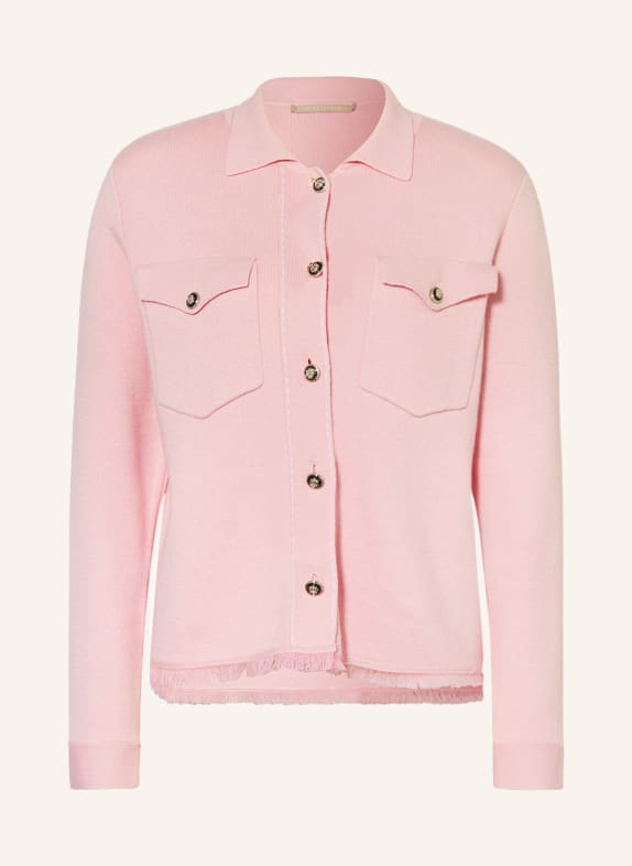 (THE MERCER) N.Y. Knit overshirt with fringes LIGHT PINK