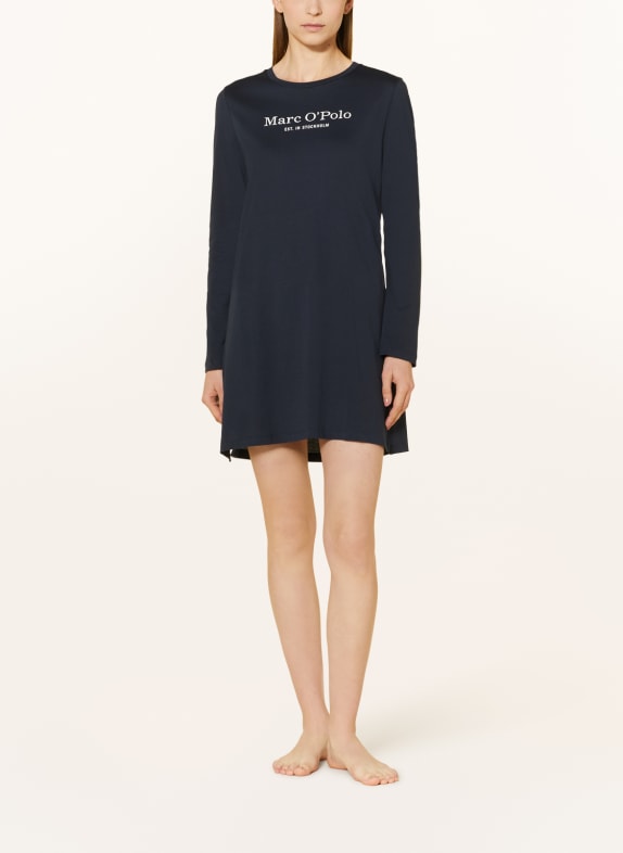 Marc O'Polo nachtjapon DONKERBLAUW / WIT