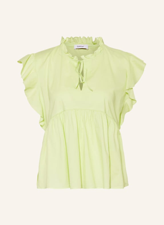 Soluzione Blouse top with frills LIGHT GREEN