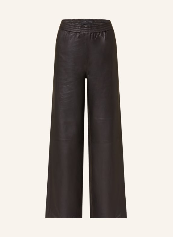 ALLSAINTS Wide leg trousers ASPEN made of leather BLACK