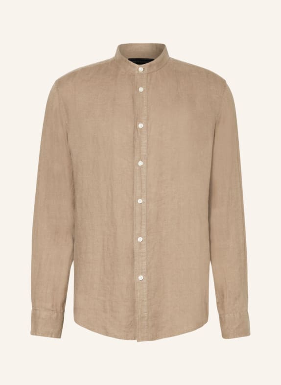 DRYKORN Linen shirt TAROK comfort fit with stand-up collar 1715 braun