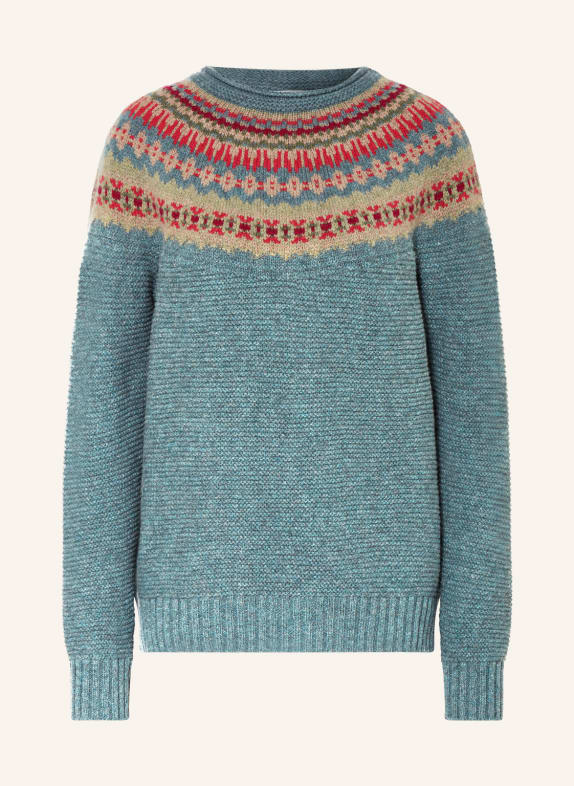 ERIBÉ Sweater STONEYBREK BLUE GRAY/ RED/ GREEN