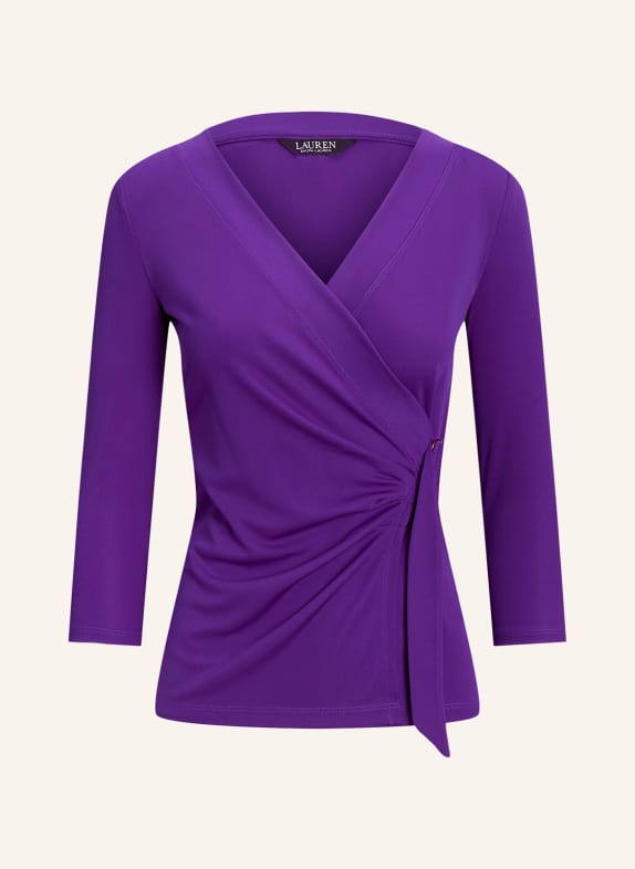 LAUREN RALPH LAUREN Shirt in Wickeloptik mit 3/4-Arm LILA