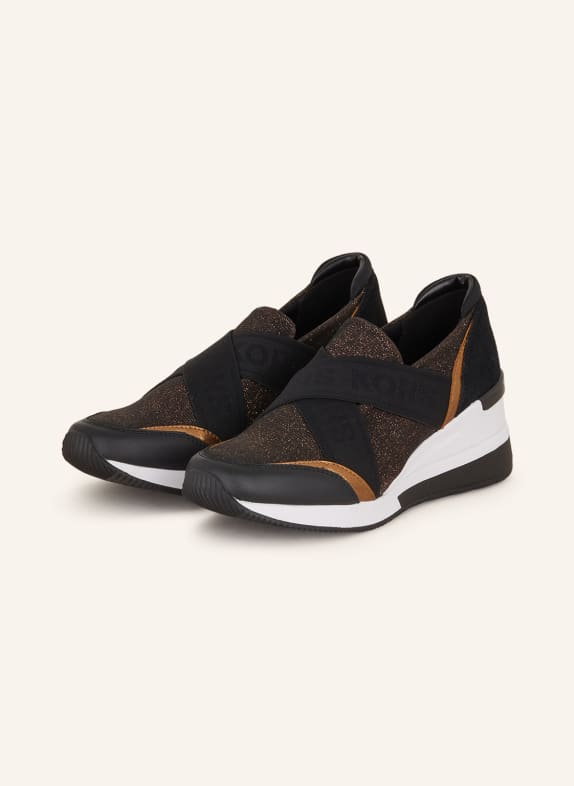 MICHAEL KORS Slip-on-Sneaker GEENA mit Glitzergarn 080 Black/Bronze