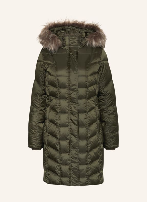 SPORTALM Down jacket with removable hood DARK GREEN